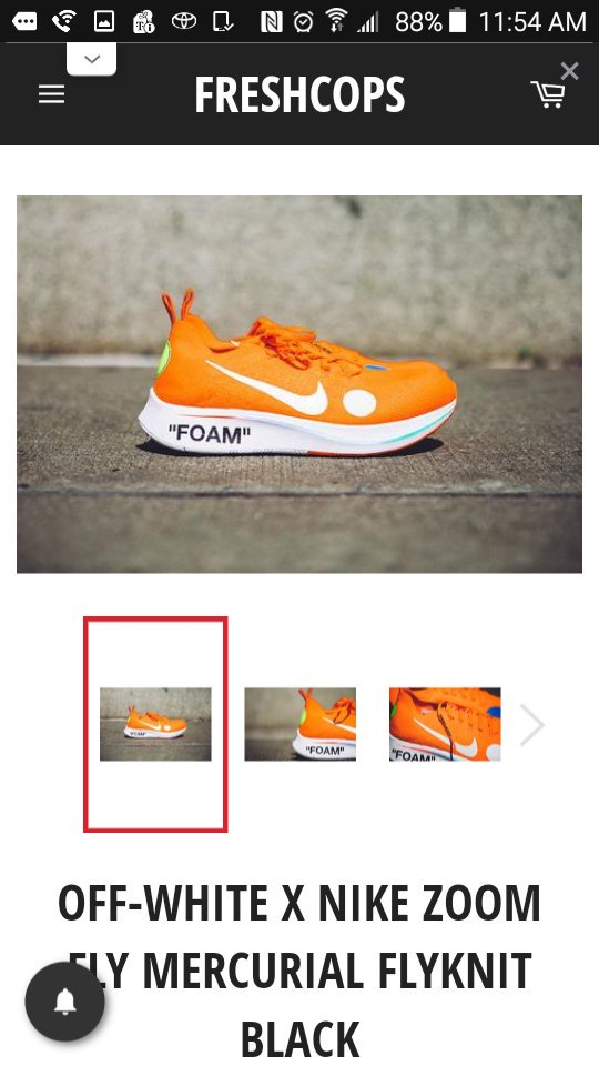 FreshCopss's tweet image. 🚨Off-White X Nike Zoom Fly Mercurial Flyknit Orange
❗Release Date: June 14th, 2018
Retail Price: $200
Slot Fee: $200
Buy Now: freshcops.com/collections/of…
#YEEZY #yeezyboost #KanyeWest #Yeezys