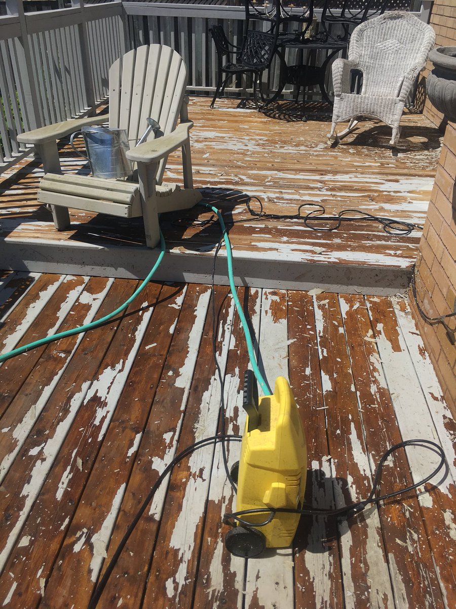 steveslacker's tweet image. Thinking of giving your deck a freshening with @BehrPaint #DeckOver this spring? Think again. Or else next year you’ll be power washing all the peeled paint off your deck like I am today. 😩 There’s actually a class action suit: cbc.ca/amp/1.3591563