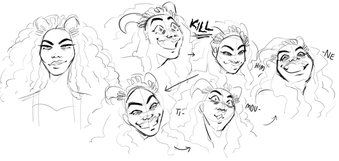 its been a while since i drew some Crazy Expressions so have some practice doodles ft papa ge from #OnceOnThisIsland ;P 