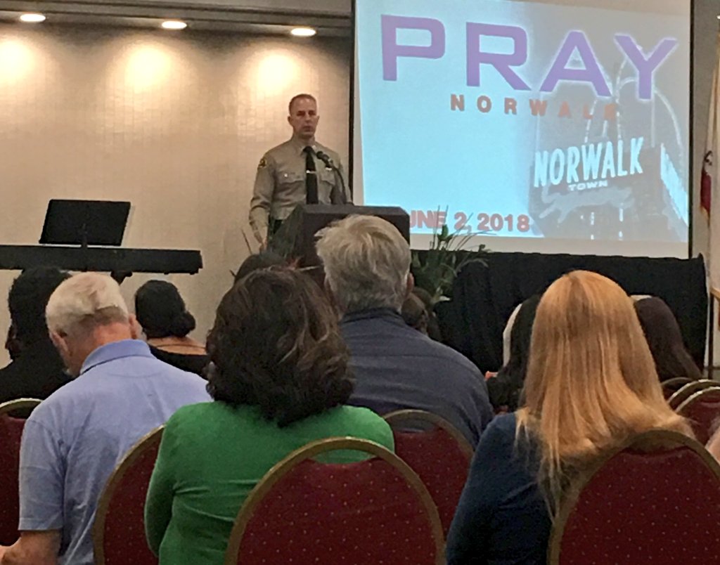 NorwalkLASD's tweet photo. Today we joined other key community leaders, pastors, students and citizens of @CityofNorwalkCA to celebrate the city and all the good things going on during the annual #PrayforNorwalk event. #CantDoItAlone #Teamwork #StrongerTogether https://t.co/qaXJZi8BJZ