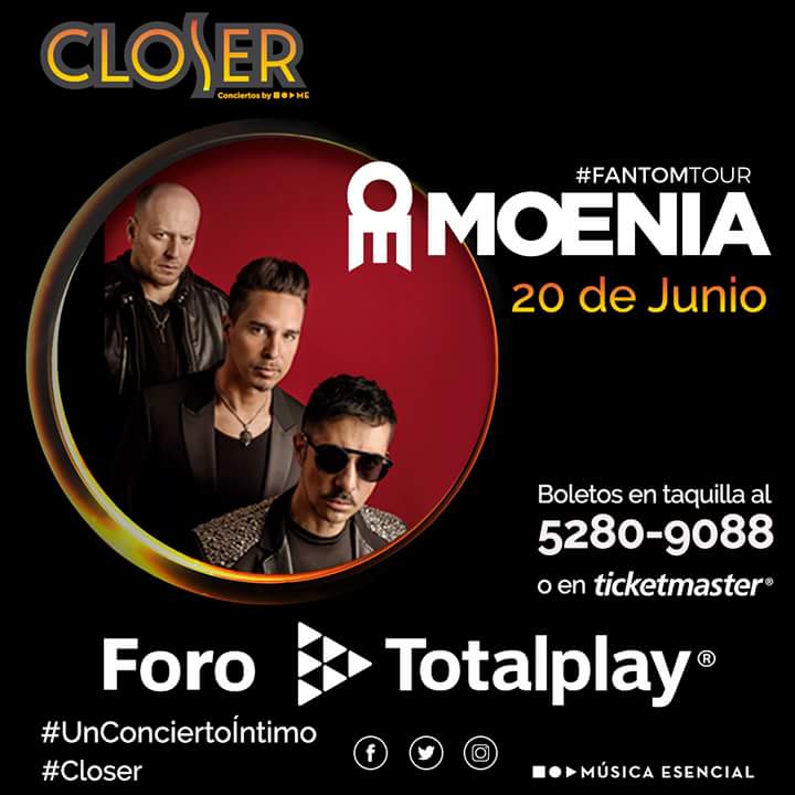 MoeniaMx's tweet photo. Amigos de la #CDMX, como parte de los últimos conciertos del #FantomTour estaremos en Closer un encuentro cercano VIP para todos ustedes... Ahí nos vemos! https://t.co/9Y8e4CIfb9