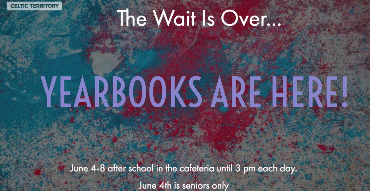 Pick up your yearbook!
For more info
ow.ly/5Ms830kfJUt