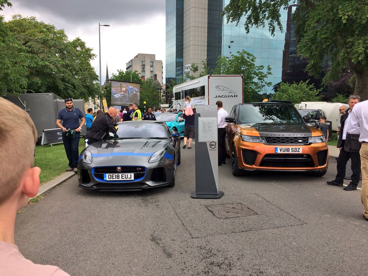 JLR_News's tweet photo. Great first day at @CovMotoFest Come down and see us tomorrow for family fun in the sun. Free entry for all! @JaguarRacing #JaguarLandRover #etrophy #FTYPESVR #RRSSVR #LRExperience https://t.co/G8mDbGiu2o