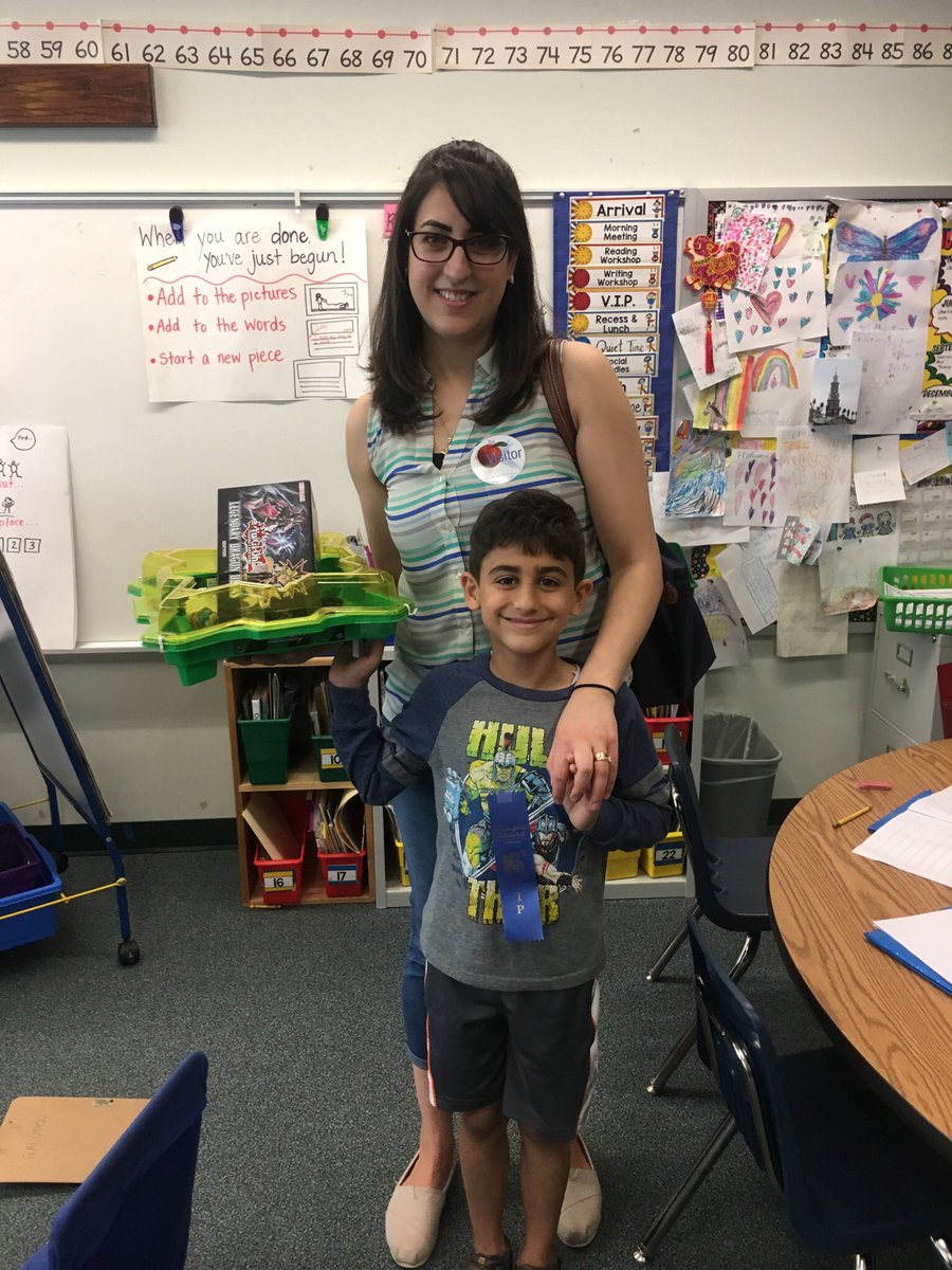 1MissM1's tweet photo. John was the VIP last week! It was so fun learning about all of his favorites! ❤️🍩💙#knightsrock https://t.co/u6oDTMW2bS