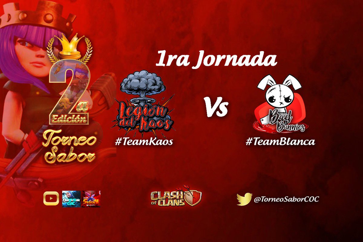 TorneoSaborCOC's tweet photo. Mañana domingo a las 21.00h España primera jornada @hanny_clash @Kahory_14 @belensitapons @dalgurakcoc @clanWorldUnited @LaDy_kAoSs @_Blanca_Coc https://t.co/umRlCGvUwL