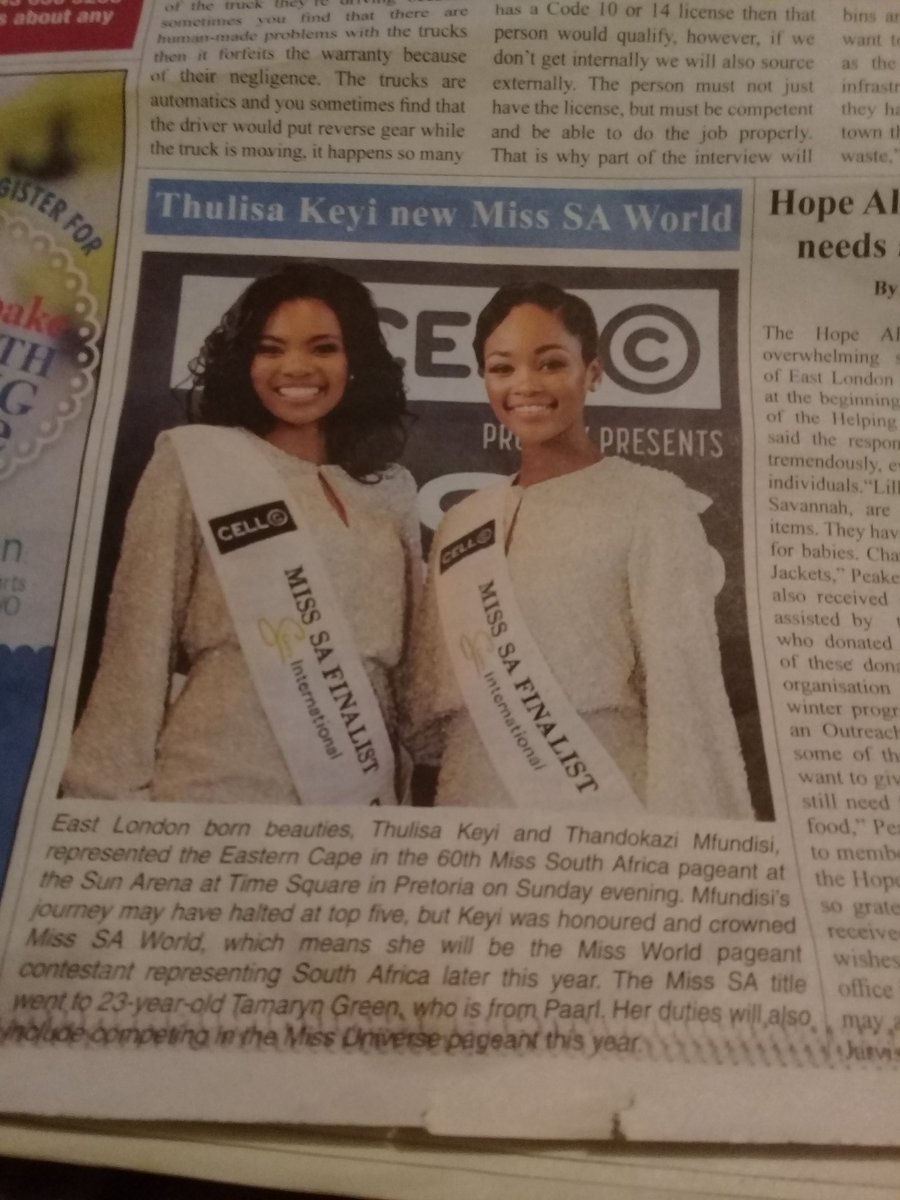 Turb_Krwala's tweet photo. East London Born Beauties ππβ€
#ThandoForMissSA
#ThulisaForMissSA
#MissSA2018 https://t.co/UsPYrRfBsY