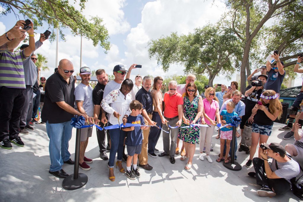 StPeteFL's tweet photo. Today, the St. Pete Regional Skatepark had its grand opening. We’re thrilled to welcome the largest skate park in the Southeast to the #SunshineCity! #SunShinesHere https://t.co/0MXB34Tlsi