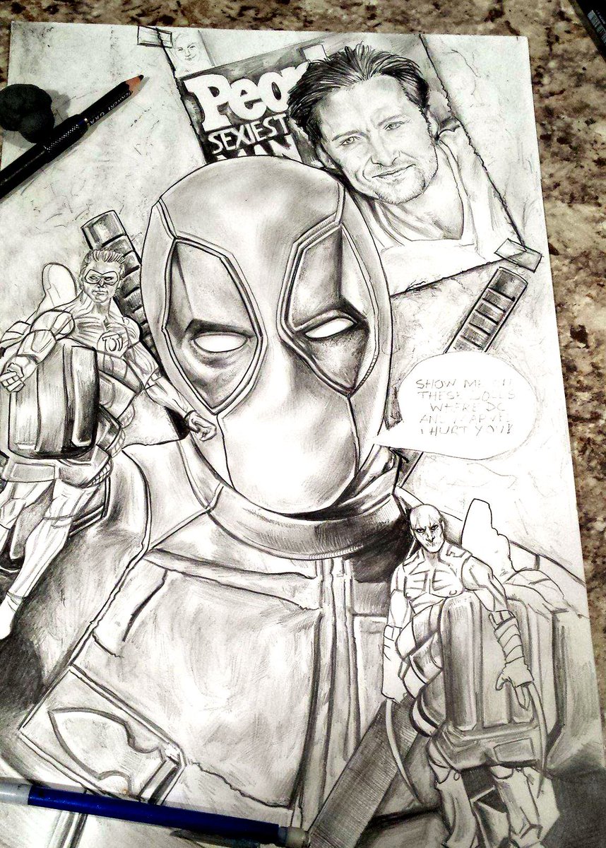LeakyPenArt's tweet photo. Another work in progress shot of: “Show me on these dolls where DC and Marvel hurt you” @VancityReynolds @RealHughJackman

#deadpool￼ #deadpoolcomic #deadpoolmovie #deadpoolcomics #wadewilson￼ #ryanreynolds #deadpoollove #xmen #hughjackman #wolverine  #Greenlantern https://t.co/GhXGWC5be1