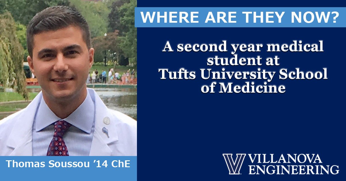 NovaEngineer's tweet photo. “Earning my engineering degree allowed me to take on the challenging road to medical school with confidence. I have applied many ChE concepts to understanding the intricacies and complexities of the human body.” #WhereAreTheyNow #NovaEngineer @TuftsMedSchool https://t.co/ucUgN6CBGu