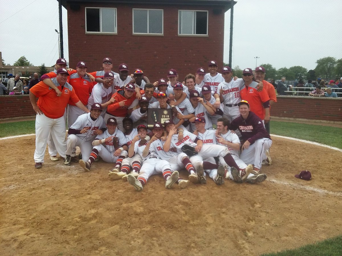 Brother Rice 7, Mount Carmel 2 Final at Class 4A St Laurence sectional final. First sectional since '07 for Crusaders. Ryan Palmblad fires CG gem on the mound, Kendall Pettis and Jack Payton 2 RBI each for Rice. Supersectional Monday.