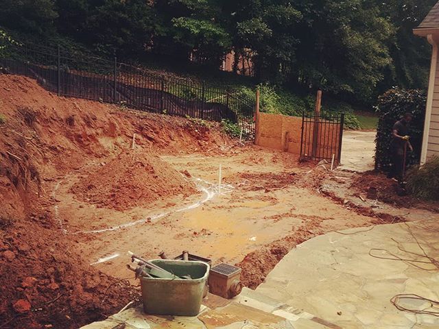 It's gotta look worse before it can look better. 
Laying out for our next pool pavilion and outdoor kitchen.
-------------------------------------------------------------
#outdoorkitchen #outdoorconstruction  #hardscape #stonework ift.tt/2HfD6hA