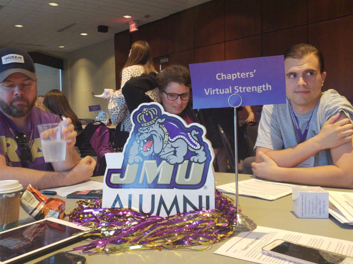 burghJMUalumni's tweet photo. Working on our virtual strengths at #JMUMAC ..... like our twitter 😉 https://t.co/ltwm33BGVs
