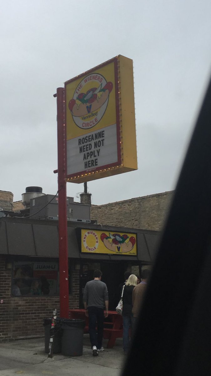 damdoumaaa's tweet photo. You know it’s bad when.... #Weinerscircle #Roseanne https://t.co/yIrKeiaOTG