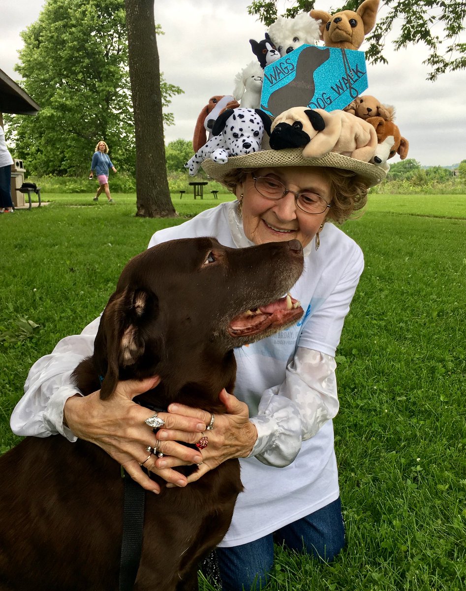 Hunt_Saenz's tweet photo. Ruger enjoyed her morning going on a walk for #WAGS —that trains service dogs in #Wisconsin. She got to meet my work buddy, Austin, and gave a sloppy kiss to Vi! How about that hat though?! #WKOW #Roogs https://t.co/w3XmCk3jr6