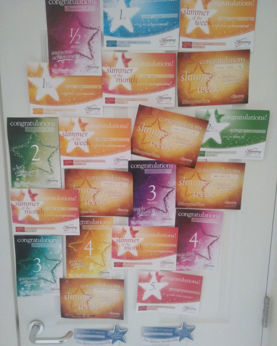 Notsoheavyhero's tweet photo. How's this for a door of fame? All of these, in just 13 weeks. 😁 #slimmingworld #weightlossjourney #slimlikeaman https://t.co/dM99jx9bnu