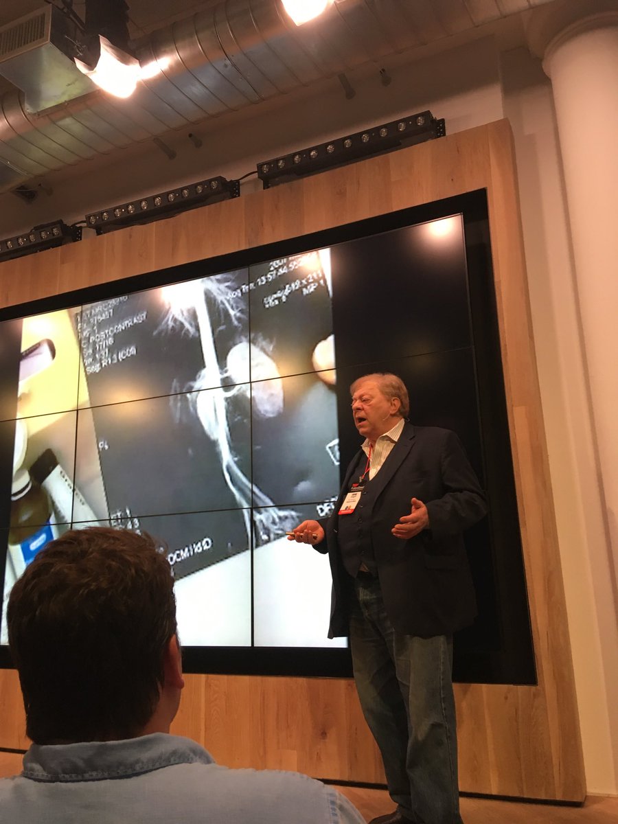 Medicine treats tumors with radiotherapy sending X-rays to the tumor. But treats the healthy parts with radiation as well as the cancer. Not efficient. —<a href="/FutureGene/">Gene Dolgoff</a> at <a href="/TEDxFultonSt/">TEDxFultonStreet</a> #medicine
