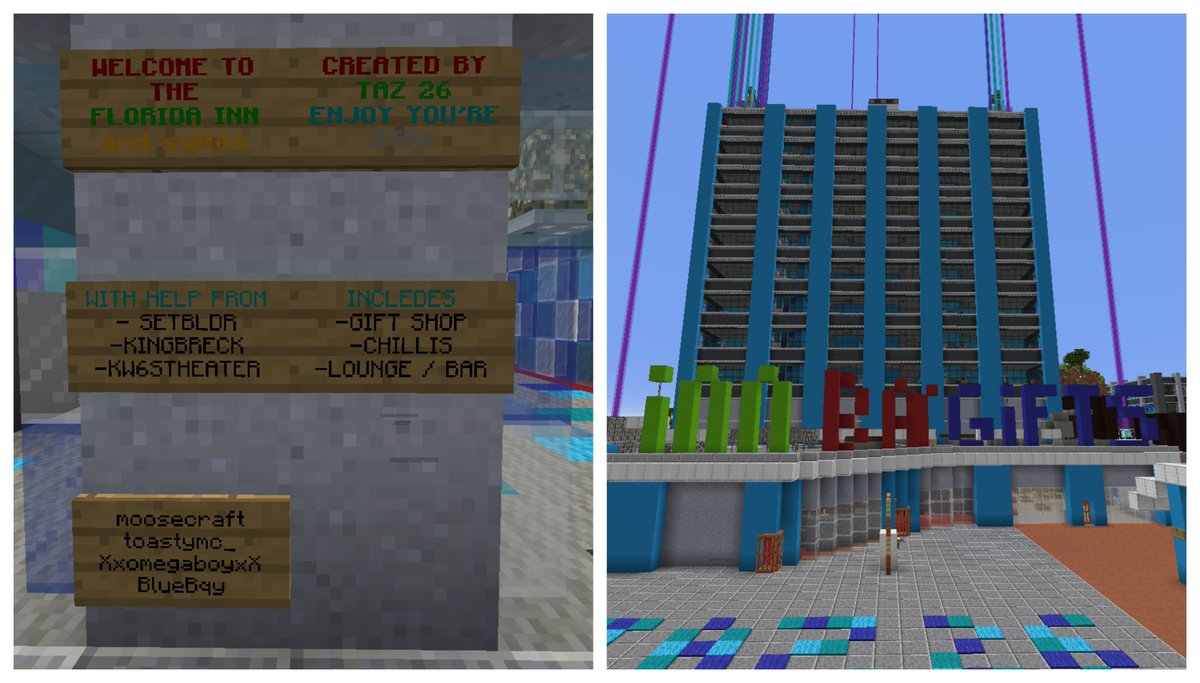 MCParksToday's tweet photo. Happy June 2nd! We will be starting #CBOTW every Saturday on @MCParksToday! Today's first Creative Build of the Week is a hotel created by Taz26. Check it out on /creative at /warp flinn -Chigg https://t.co/V9JChrrSXm