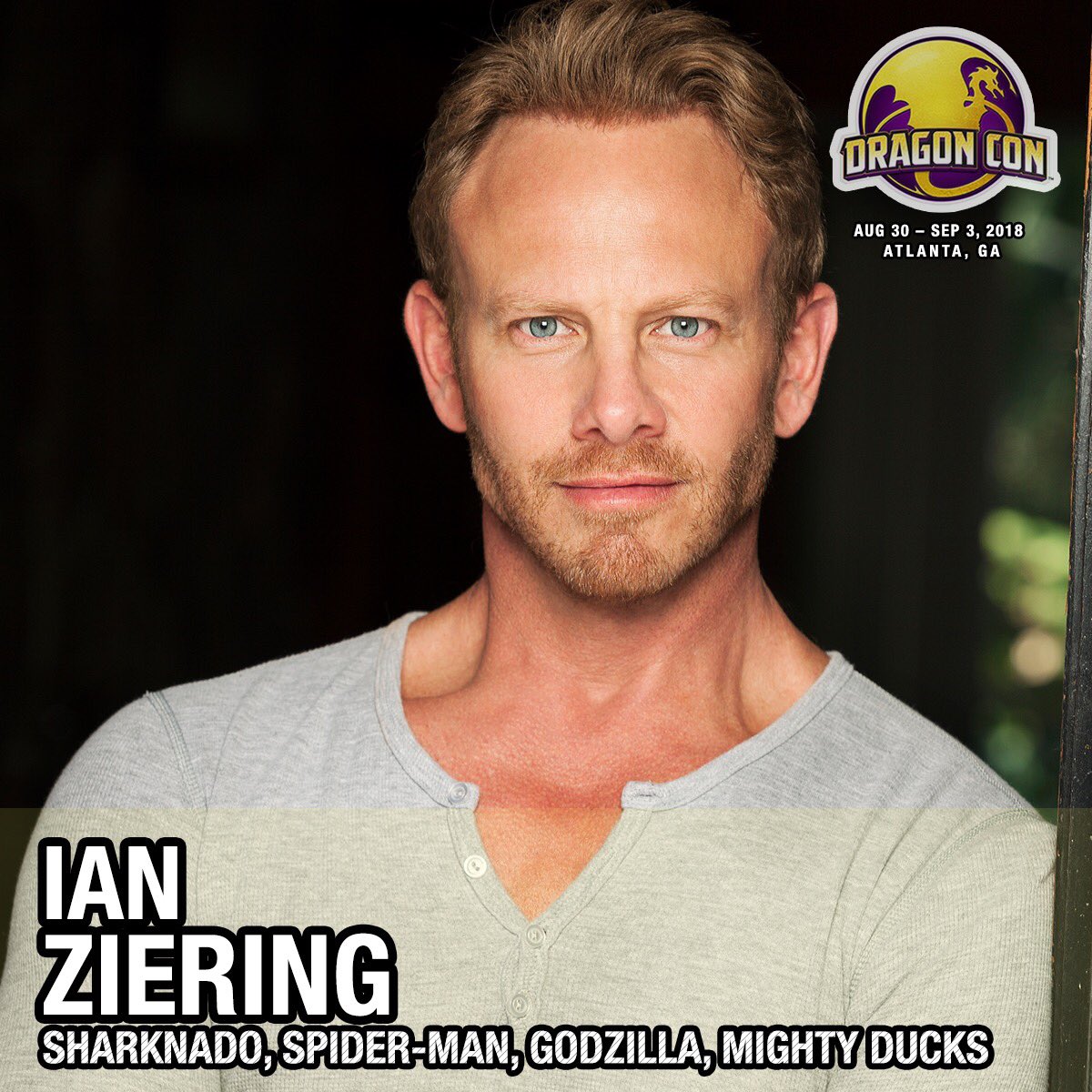 DragonCon's tweet photo. If a #Sharknado DOES happen during #DragonCon2018, we’re sure @IanZiering being there will fix it. https://t.co/rykDJdyu91