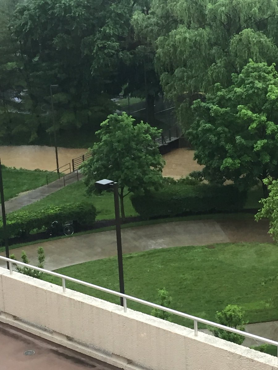 Scott_W_Graham's tweet photo. The last time I saw the creek this high was freshman year. #JMUMAC https://t.co/L8pZCxIfE3