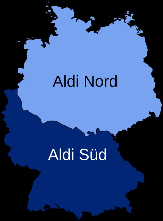 Simon Kuestenmacher The Most Important Partition In Germany Is The Aldi North South Line People Outside Of Germany Have Either Aldi North Or Aldi South Stores The Two Aldi Brothers Divided