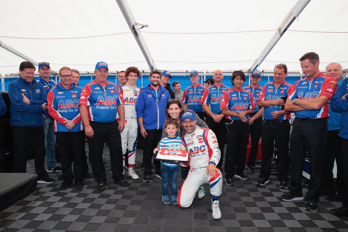 AJFoytRacing's tweet photo. THIS is what a true Ironman &amp; Champion looks like! 🏁🏆 

We're proud to have you on our team as you hit this career milestone. Here's to many more ahead! 💪

RT to congratulate @TonyKanaan on his 350th Indy car start (290 consecutive) today! 

#INDYCAR | #DetroitGP https://t.co/lJ4WIOFYO5