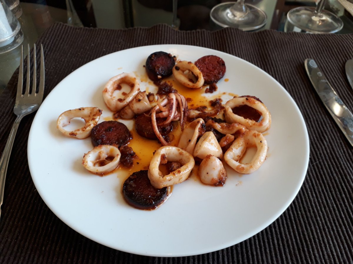 <a href="/eliasfish1/">Elias Fish</a> #stunning small squid with chorizo! #beenawaytoolong