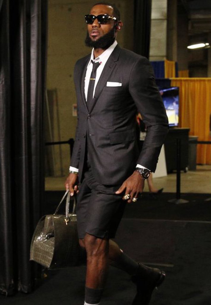 Draymond Green joins LeBron James in the shorts-suit brigade at Game 2
