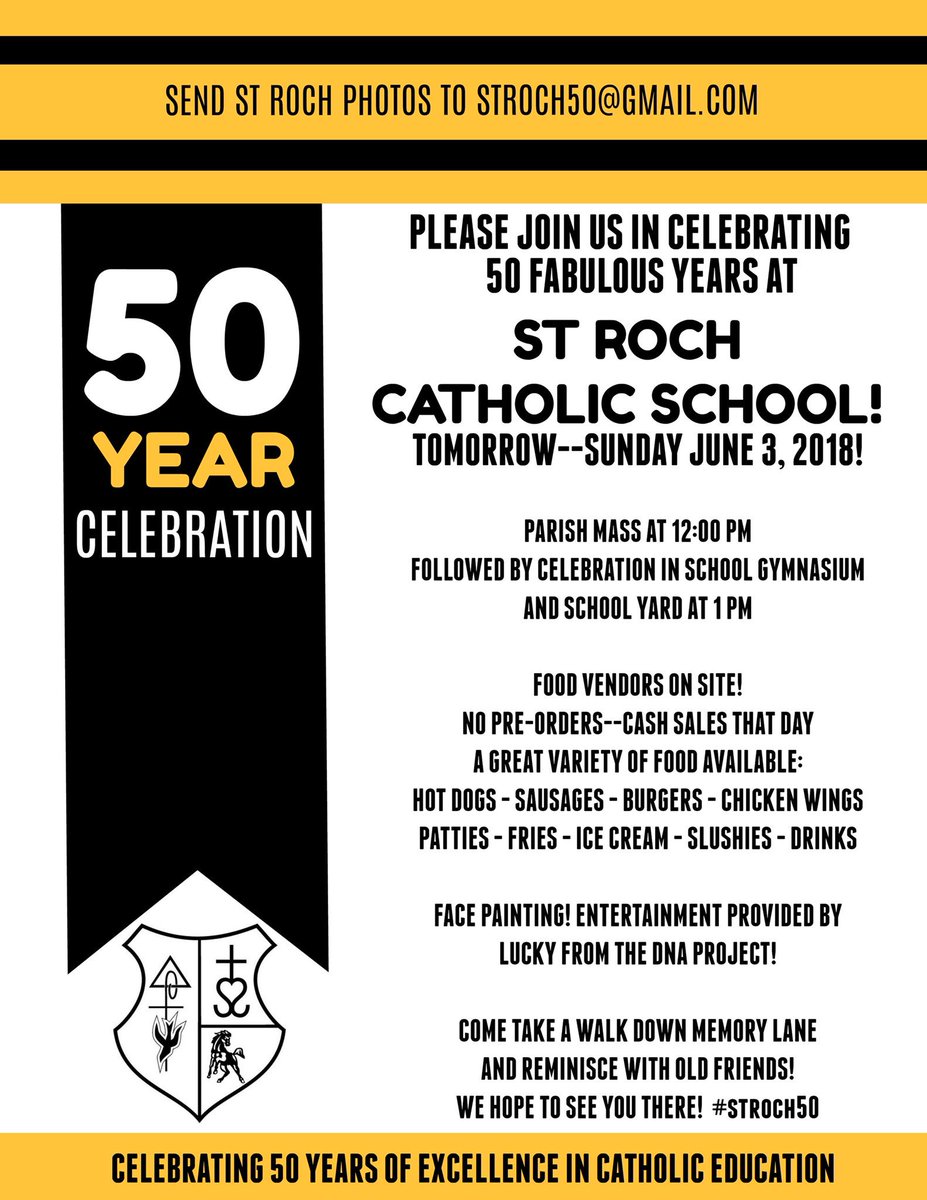 StRochCS's tweet photo. Tomorrow’s the big day! Join us in celebrating 50 years of excellence in Catholic education at St Roch!! @TCDSB https://t.co/VP2phkY1wN
