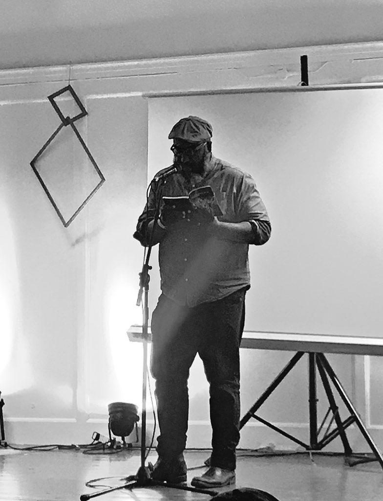 StokeyLitFest's tweet photo. Dub poetry legend @rrobinson72 reads his short story of breakup that was heavily inspired by Wu Tang Clan: 'I wanted to write about kung fu'. #StokeyLitFest #mixtapesessions https://t.co/rdgICZdc2J