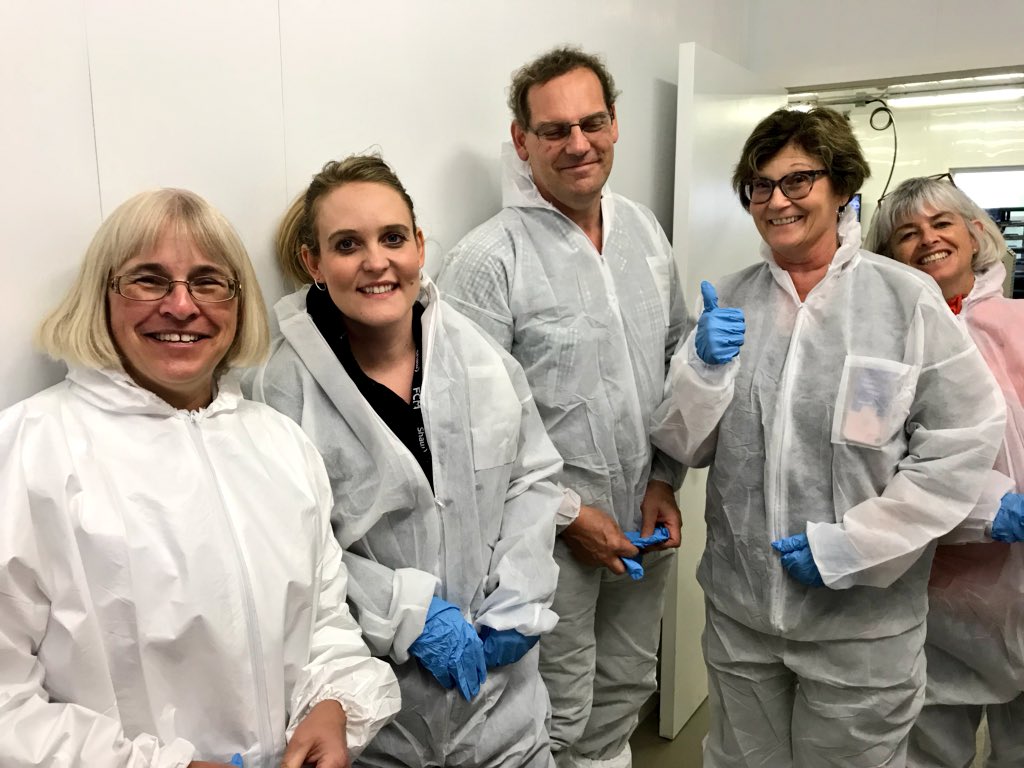 eggsoeufs's tweet photo. Suiting up in our biosecurity gear before entering the egg barn at the #FCMFarmTour. It's an important step to protect the health of the hens! #fcm2018ac https://t.co/WIp5g46JYJ