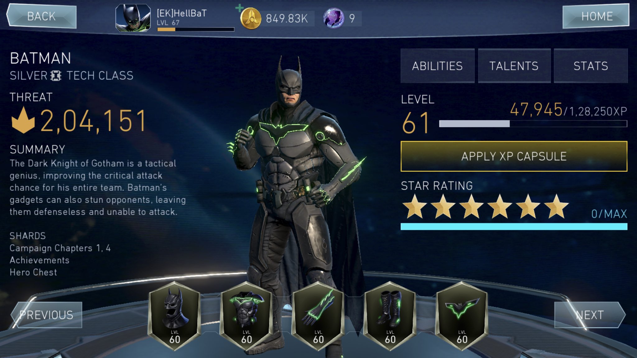 Batman kryptonite armor sales