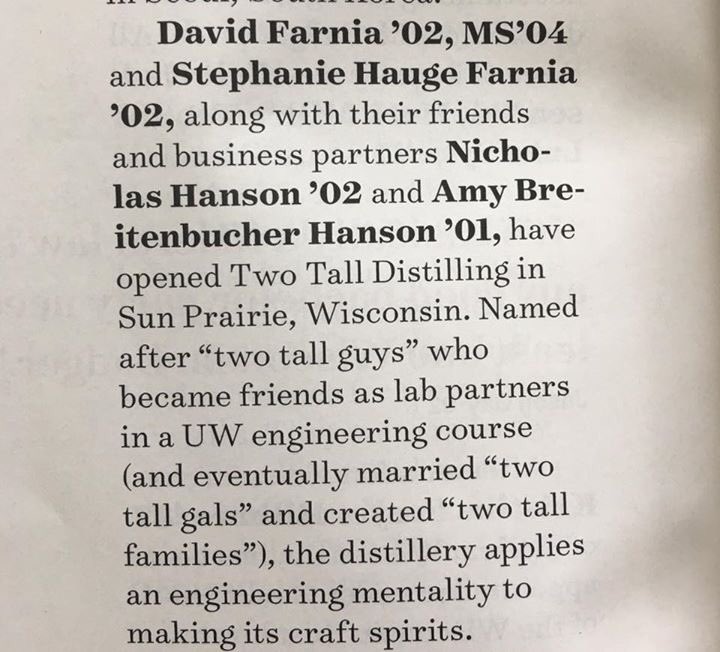 TwoTallStill's tweet photo. Our owners got a nice mention in the latest issue of @OnWisMag. Go Badgers! https://t.co/bj6vYGmB9D