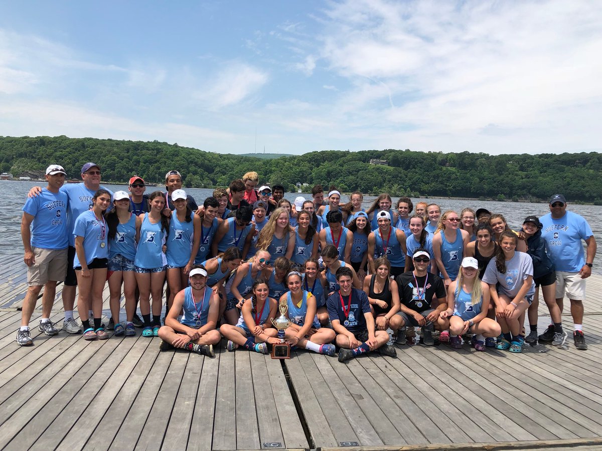 Suff_Crew's tweet photo. Suffern Crew season sadly came to an end today. It’s been approximately 7 months of training &amp; preparation but it all paid off. Today we achieved our overall team goal by winning the Hudson Valley Rowing League Championship Trophy! Congrats to all- especially our seniors! https://t.co/LX8omFKY8d
