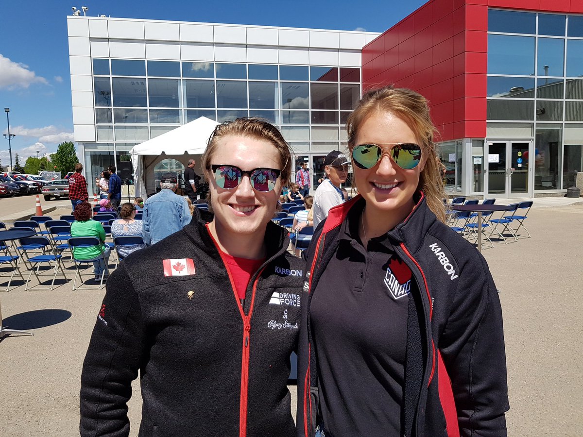 DfTour150's tweet photo. Olympians Alysia Rissling and Kevin Boyer are with us at our west Edmonton Customer Appreciation Day. Come meet them and get an autograph! https://t.co/EPl7ZqApVe