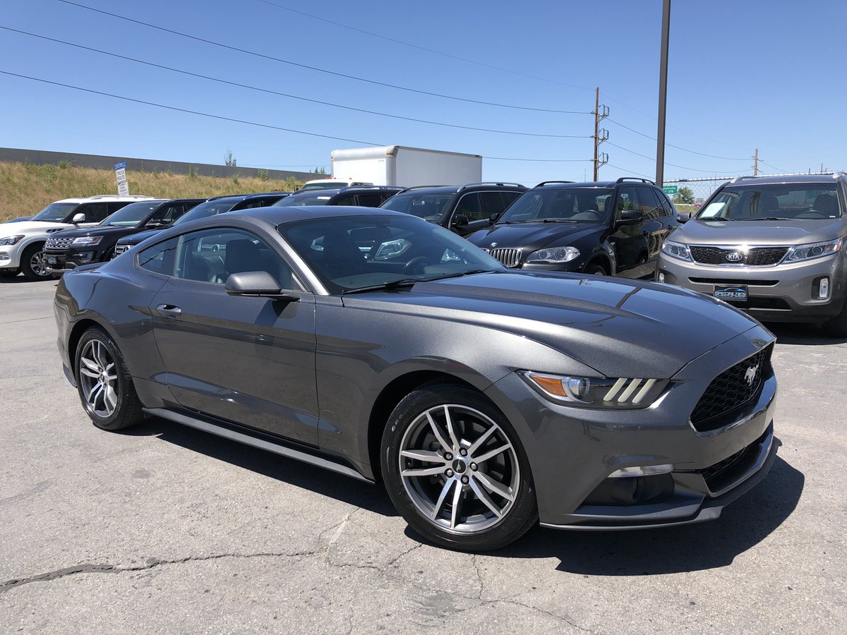 SAGutah's tweet photo. Gray 2015 Ford Mustang EcoBoost Premium with 35k Miles! #ForSale #Specialties #SpecialtiesAuto #UtahCars #Ford #Mustang #EcoBoost https://t.co/CSgzmkraBP