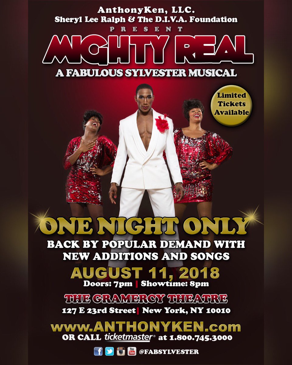 Kings and Queens Of Soul (@kingsnqueens__) on Twitter photo Pls RT! #MIGHTYREAL <a href="/FABSYLVESTER/">MIGHTY REAL: A FABULOUS SYLVESTER MUSICAL</a> returns NYC ONE NIGHT ONLY 8.11.18 Pre-Broadway Show <a href="/GramercyTheatre/">Gramercy Theatre</a>! BE THERE! Tickets on SALE at ANTHONYKEN.com. Exclusive Pre-Sale Code: ANTHONYKEN. Pls RT! #MIGHTYREAL <a href="/FABSYLVESTER/">MIGHTY REAL: A FABULOUS SYLVESTER MUSICAL</a> returns NYC ONE NIGHT ONLY 8.11.18 Pre-Broadway Show <a href="/GramercyTheatre/">Gramercy Theatre</a>! BE THERE! Tickets on SALE at ANTHONYKEN.com. Exclusive Pre-Sale Code: ANTHONYKEN.