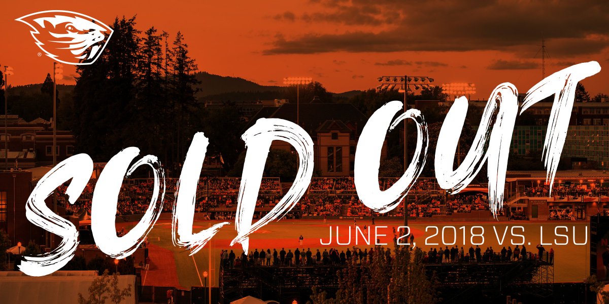 BeaverBaseball's tweet photo. Tonight's game versus LSU is officially SOLD OUT.

#GoBeavs https://t.co/5R3whyQuoV