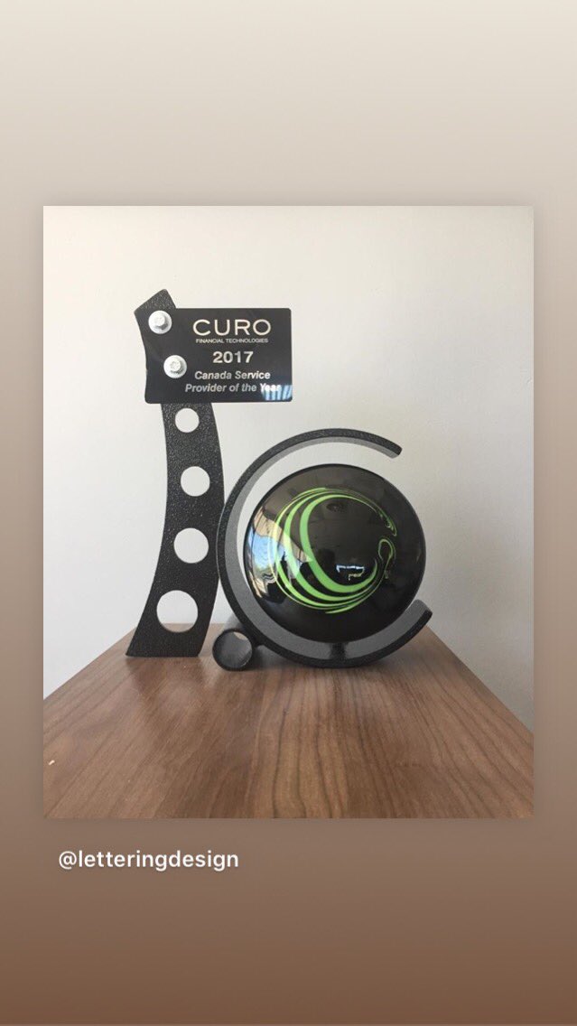 LetteringdeSign's tweet image. Thank you @Curo_Group for your 2017 Canada Service Provider of the Year Award.