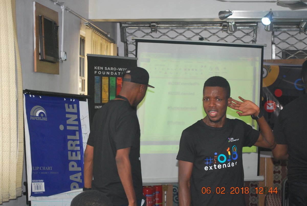 philipobiorah's tweet photo. Moderating the Q&A session at Google I/O Extended Port Harcourt.. @KswfHub #IO18ExtendedPh #flutterextended #flutterio @alphadudegman @Ginowinne @flutterio https://t.co/u4PiRqVoCR