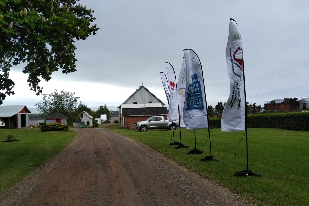 MayorJoyner's tweet photo. Many thanks to the Cox family for opening up their farm to #FCMFarmTour delegates from across Canada! @chickenfarmers @eggsoeufs @farmercentral @TurkeyFarmersCa #starrpoint #NovaScotia On the shores of the Bay of Fundy! @NiagaraFarmers https://t.co/QjgAvVJUm6