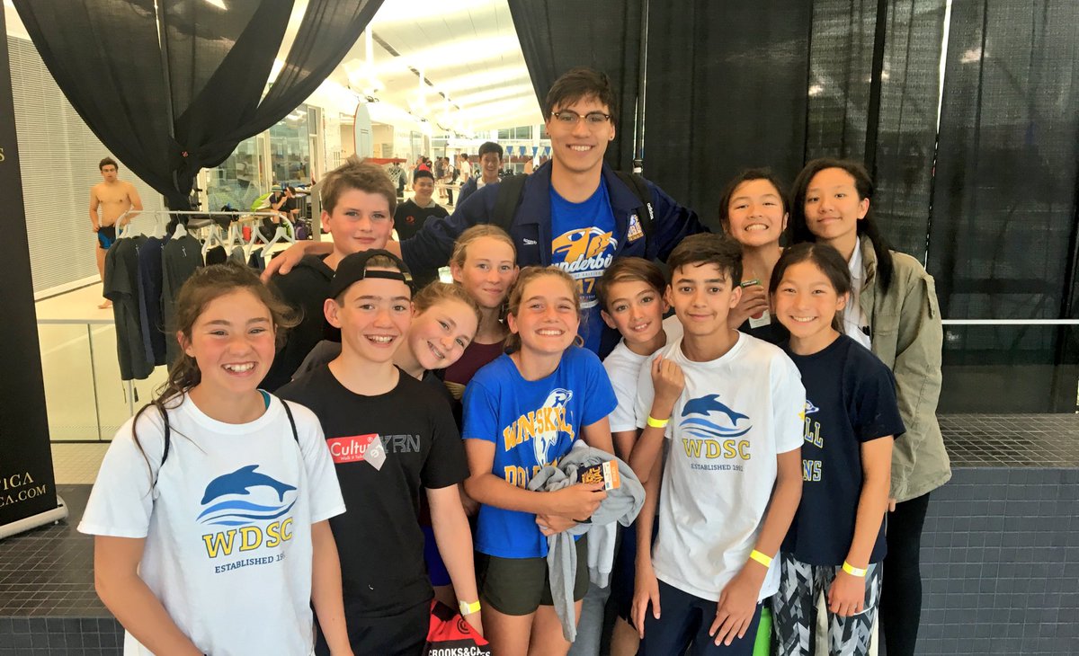 WinskillDolphin's tweet photo. Great job today @MarkusThor2 #MelZajac! Glad you could hear us from the bleachers! Keep making us proud ! #represent #rolemodel #bigfinsloudvoices #dolphination #olympian https://t.co/HyLaUXI6yJ