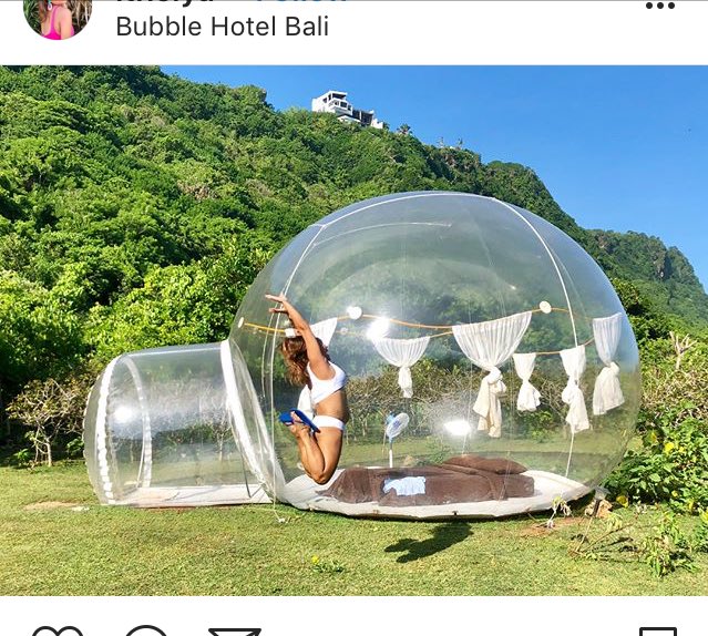 Bubble asian watching outdoor