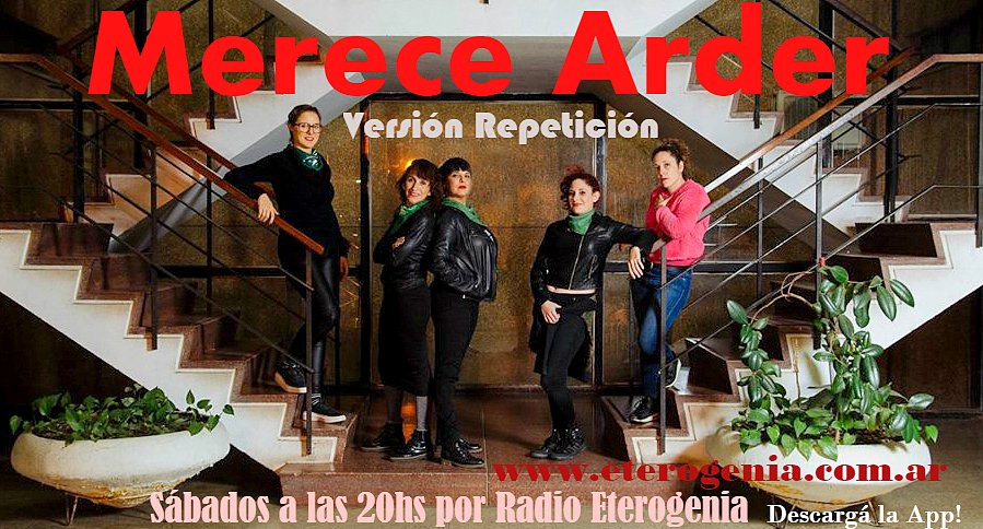 merecearder's tweet photo. Arrancamos con la Versión Repetición de Merece Arder los sábados a las 20hs por @RadioEterogenia
Tuvimos a @mariana_palmero con Idea Vilariño, tuvimos con @msolarellano Baladas románticas de los 80 para transar en los reservados y Agenda feminista con @niunamenosCBA Flor Gordillo https://t.co/9og8t4Mq6G