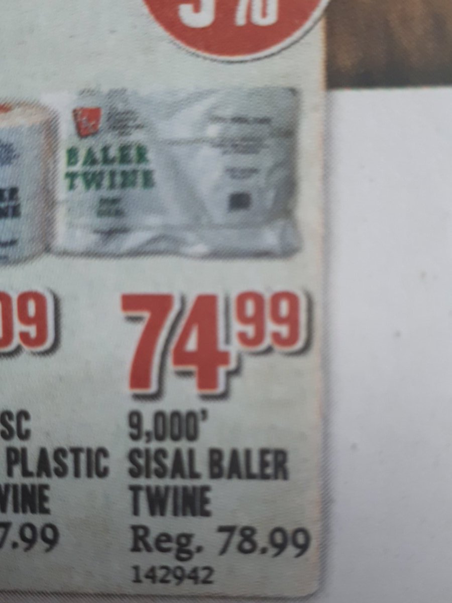 beardedo's tweet photo. Bought some 9000 sisal twine from @TSCStores paid $94.99 came home saw this in flier ...soon to be #notacustomer https://t.co/SFsMi2ZeH4