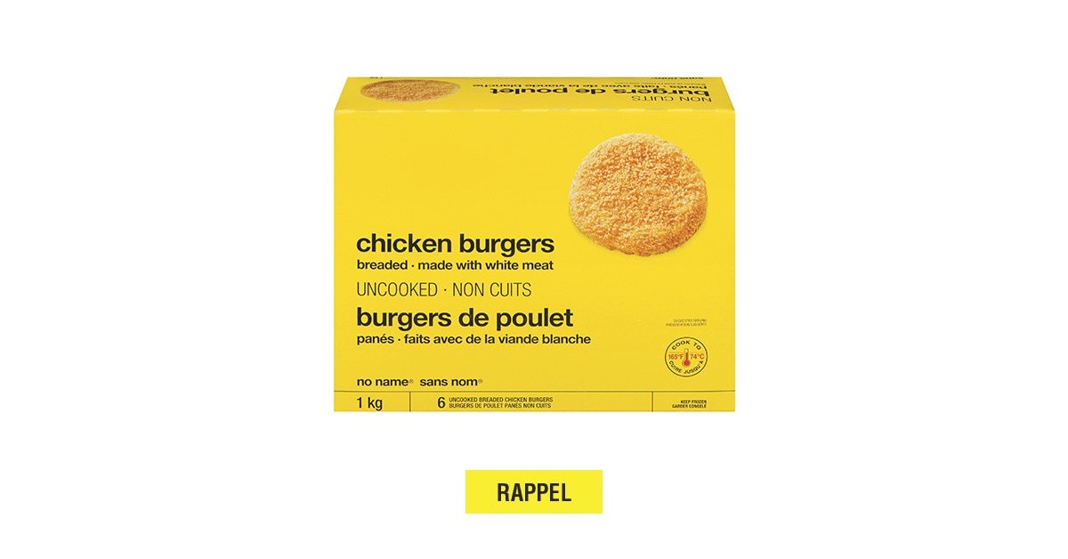 ALERTE DE RAPPEL : Certains Burgers de poulet sans nom font l'objet d'un rappel. Voir les détails> bit.ly/2J4kPtr