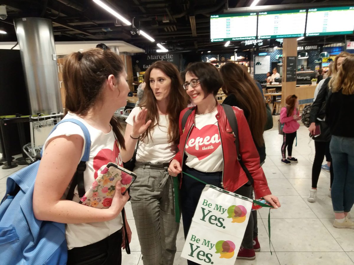 N16Breda's tweet photo. @BrenMalone My #BeMyYes banner featured at the end of the #Together4Yes #hometovote video. Immediately after piece to camera, airport Garda reprimanded me and said I had to put banner away because it was 'political' 🙄 https://t.co/3e4Ha1ncgW https://t.co/rh9qHrbq2I