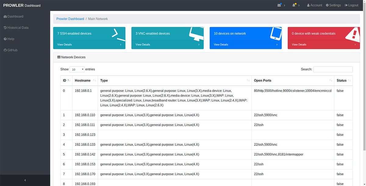 KitPloit's tweet image. Prowler - Distributed Network Vulnerability Scanner j.mp/2L71DYE #ClusterComputing #Infosec #JupyterNotebook #Linux #Network