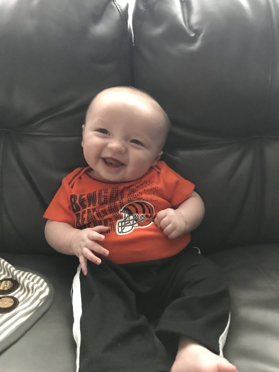 ARDeLong's tweet photo. Dalton’s first @Bengals shirt!         #Who-Dey https://t.co/Ui3cKomNqT