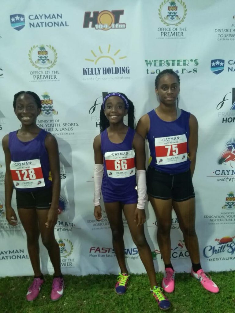 CaymanInv's tweet photo. Girls 100 Meter Dash
CAYMAN FAST
1ST - Aaliyanna Anderson 13.37
2ND - Renarda Powell 13.45
3RD -  Rhianna Ranking 13.80
#CAYMANINVITATIONAL2018 https://t.co/X6BaTHeap9
