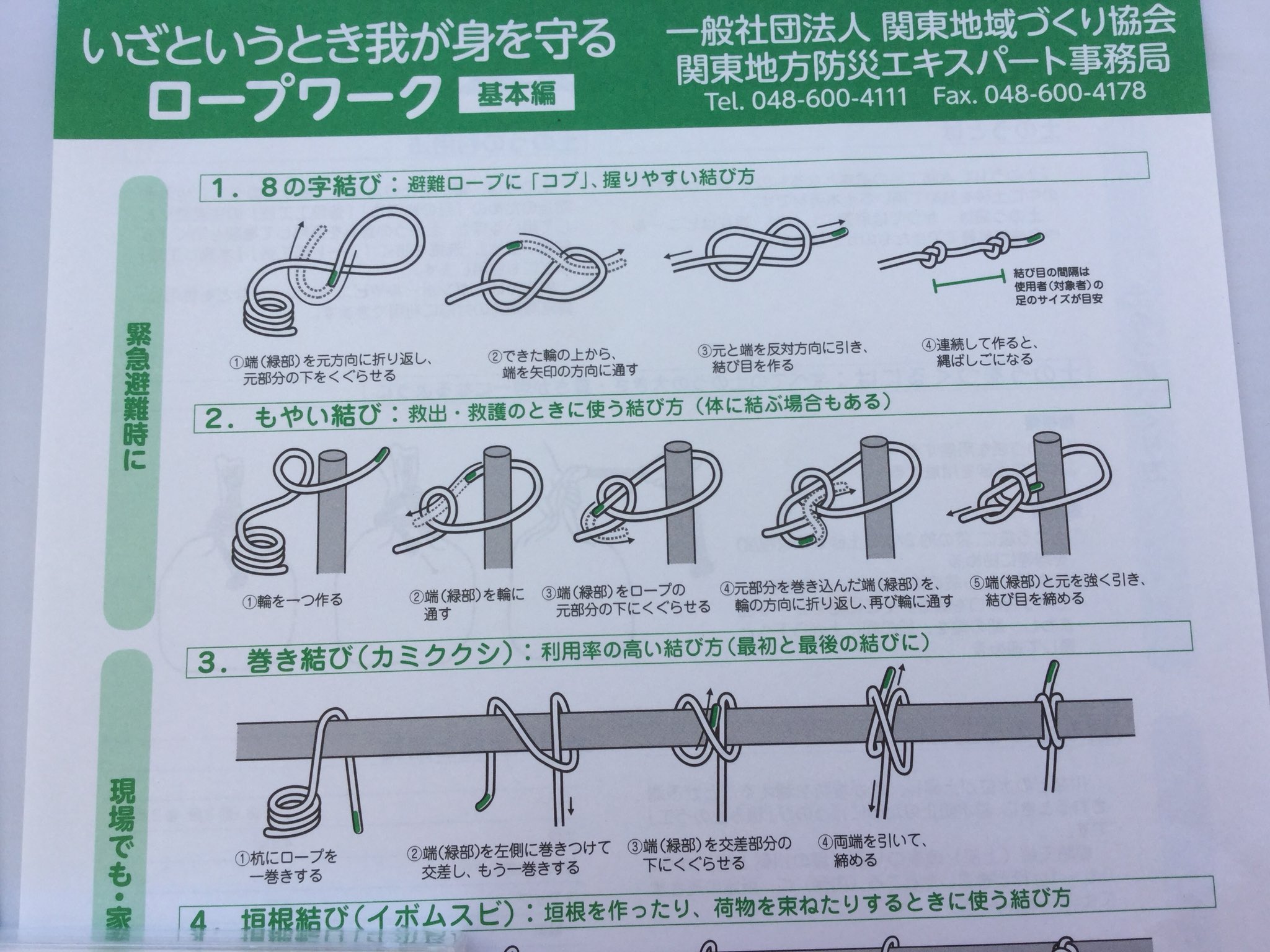 谷謙二 Tani Kenji 巻き結びを カミククシ というのは始めてみた 水防用語だろうか T Co Gtewfqtftt Twitter